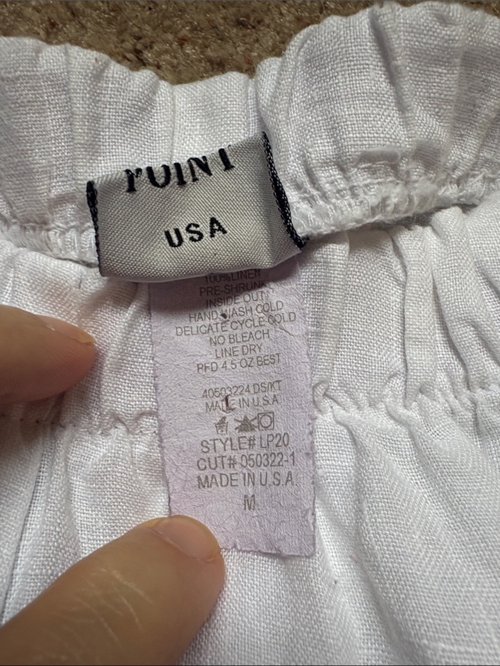 Match Point White 100% Linen Basic Capri Pants LP20 Medium lagenlook resort wear - Picture 4 of 5